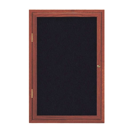 United Visual Products Single Door Enclosed Radius EZ Tack Board, 36"x36", Bronze/White UV7002EZ-WHITE-BRONZE